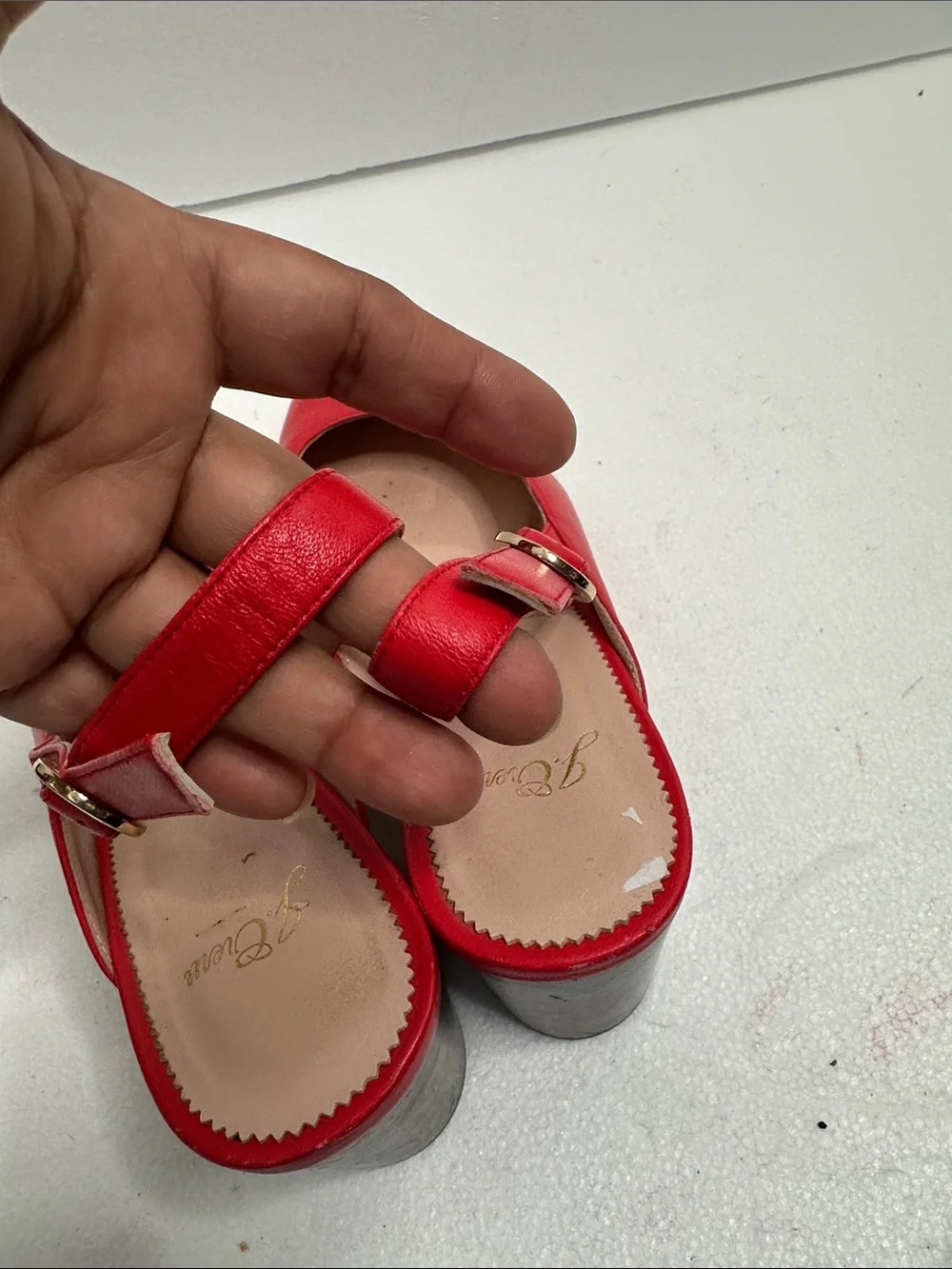 J crew Red Slingback almond teo Pumps - Women's size 9.5 comfortable